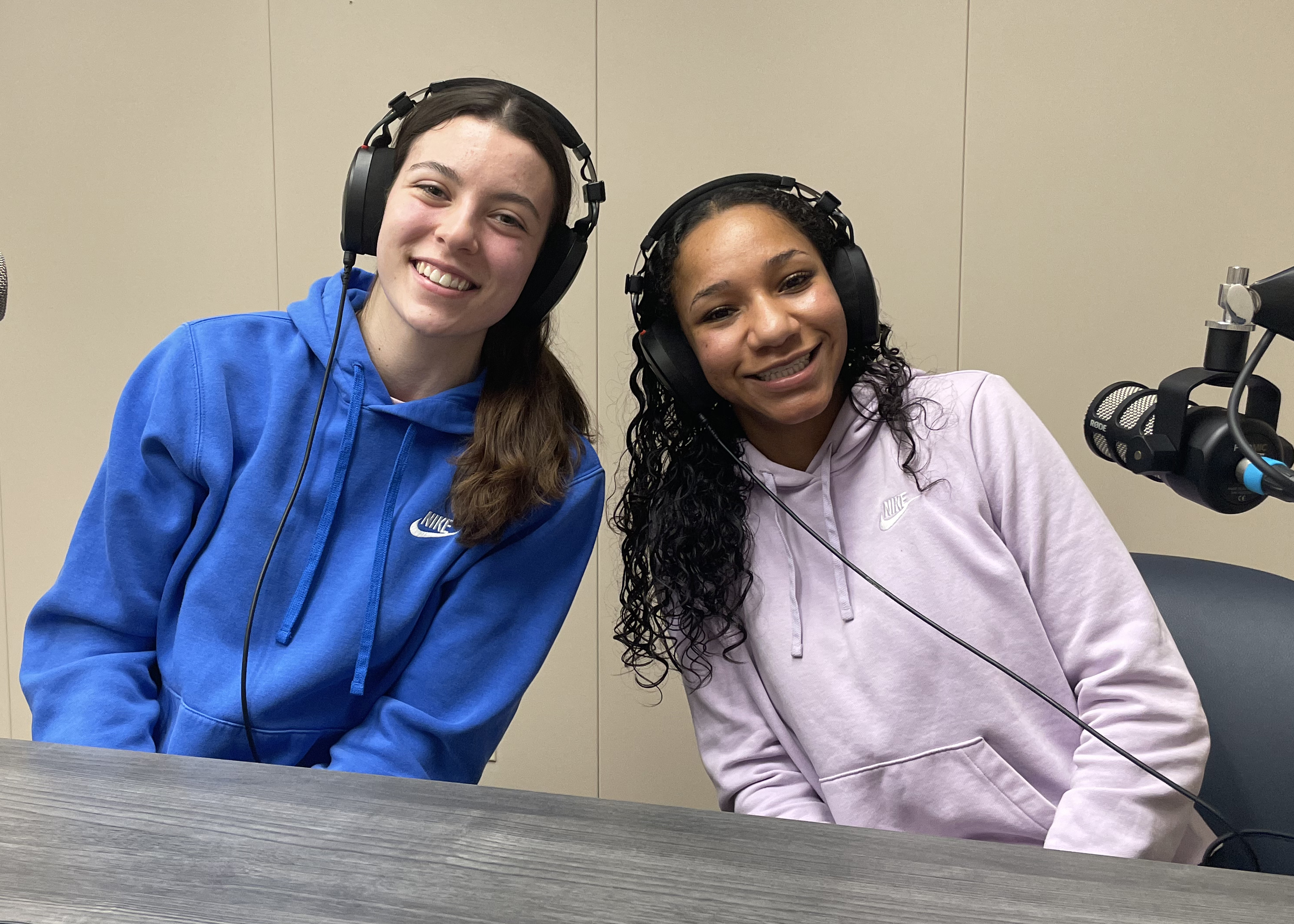 Antonia Kisler and Capre Ferguson recording podcast