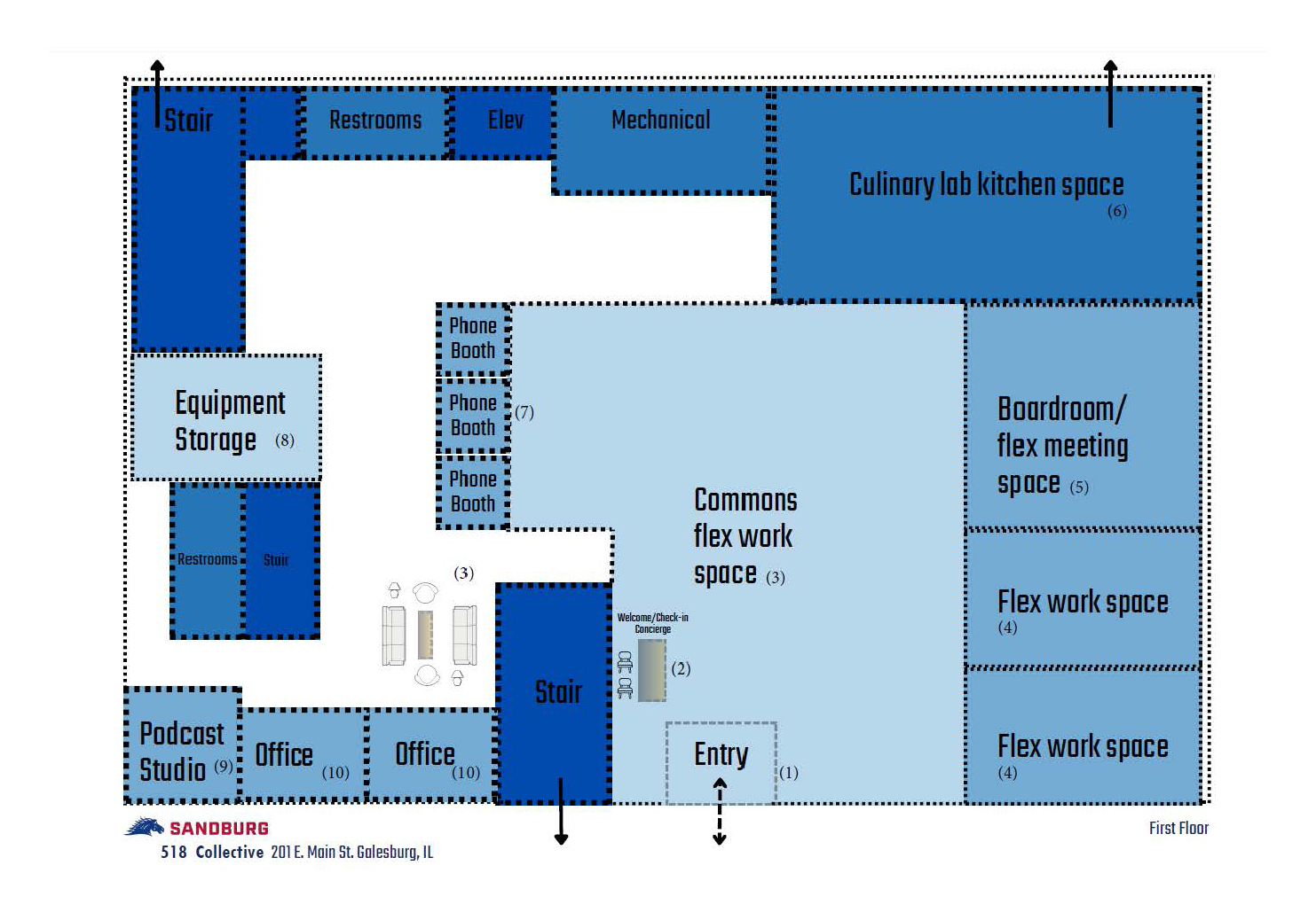 Overhead view of plans for 518 Collective layout