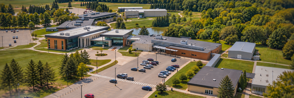Aerial view of Carl Sandburg College, Galesburg, IL