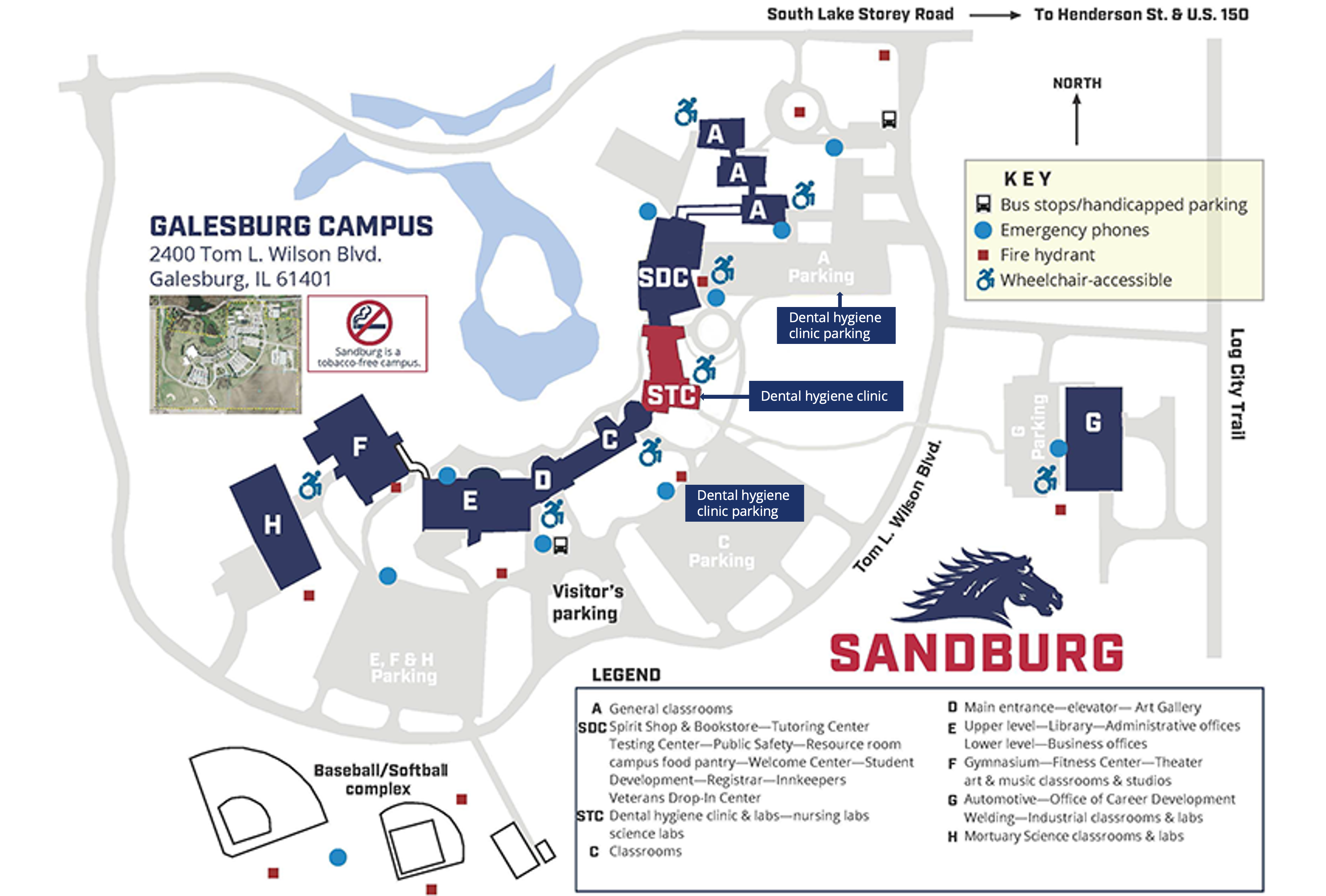 Map of Sandburg campus