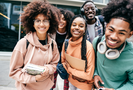 African-American students smiling