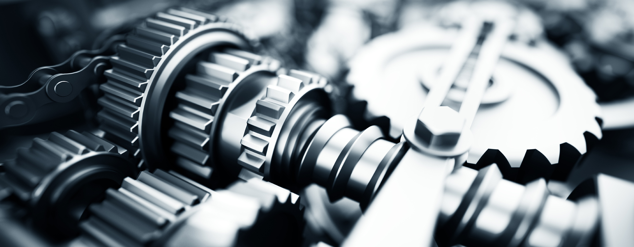 many gears and a chain making a machine.