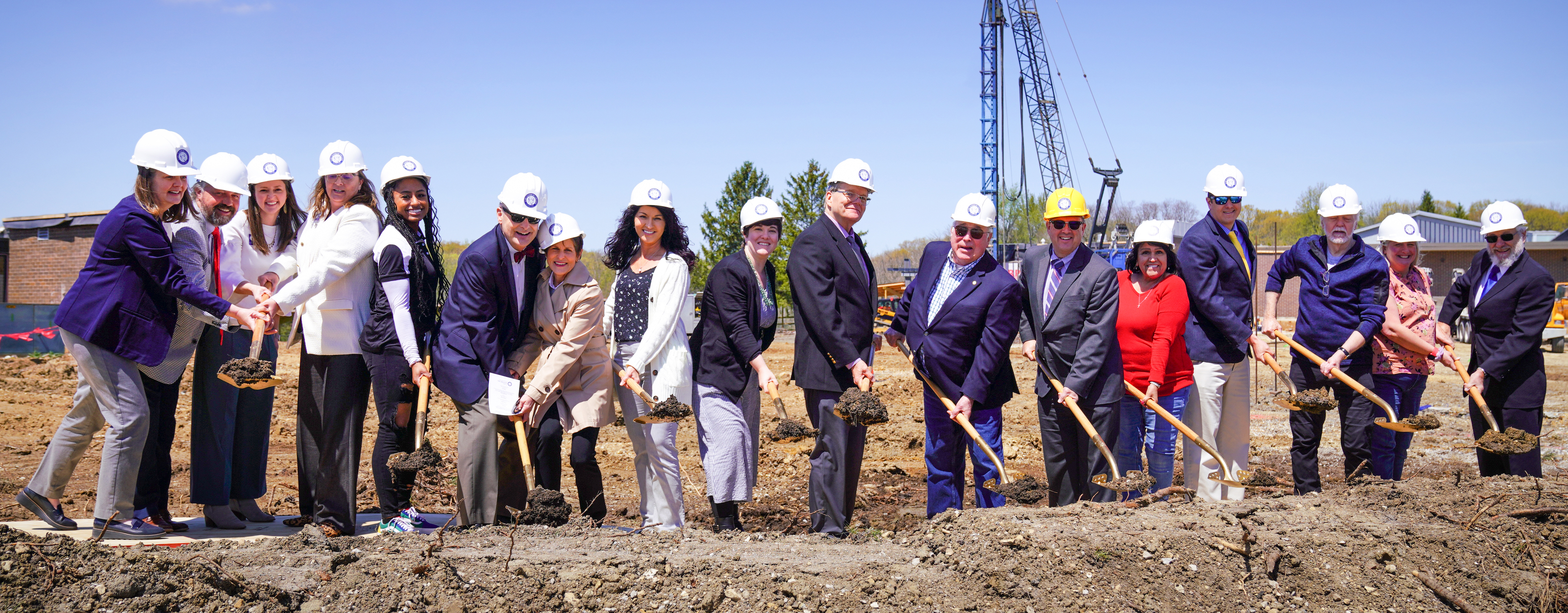 The board of trustees at the ground breaking ceremony for the new SNT building. 