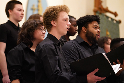 student choir singing.