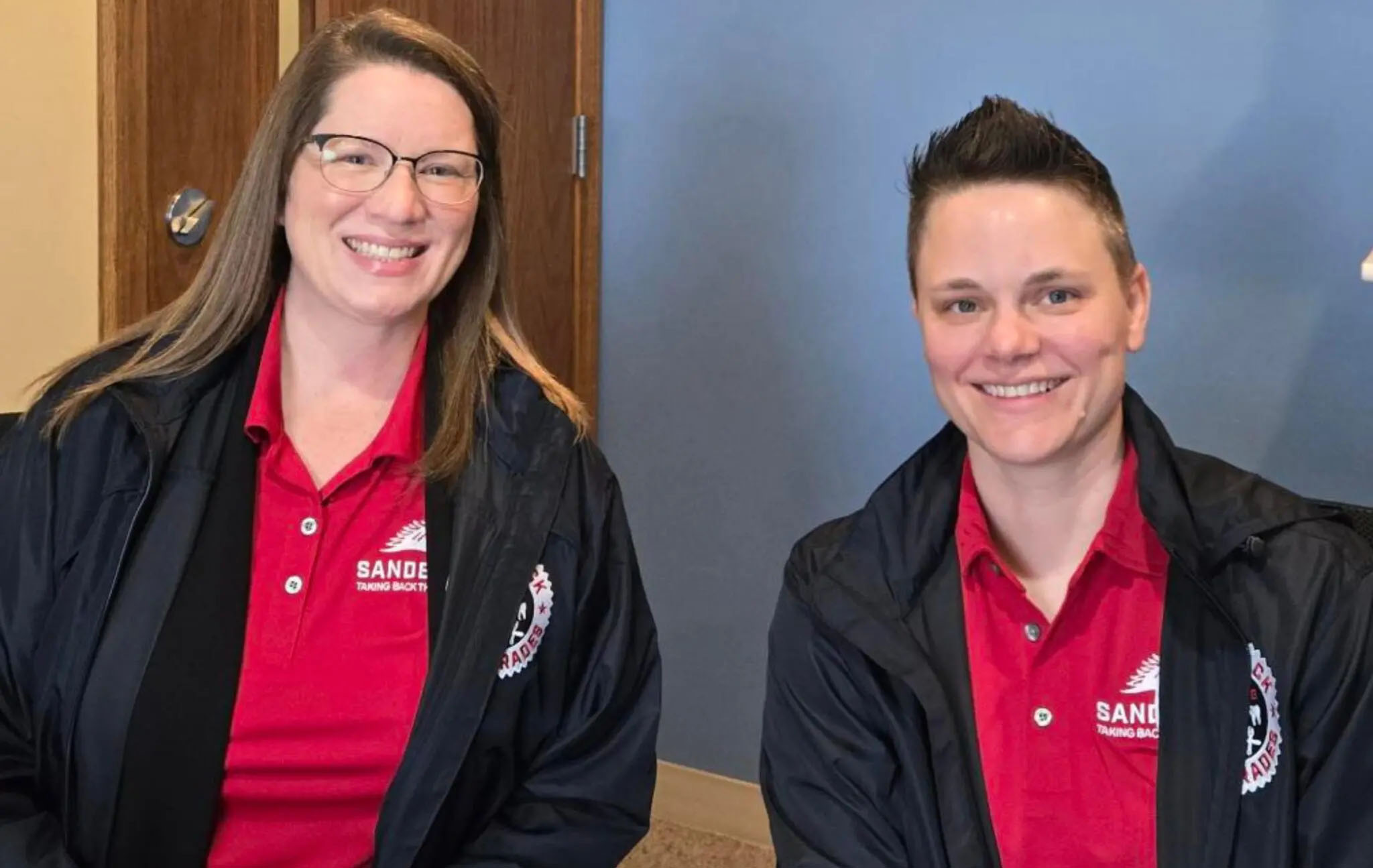 Ellen Burns and Jessa Morgan in WRAM studio