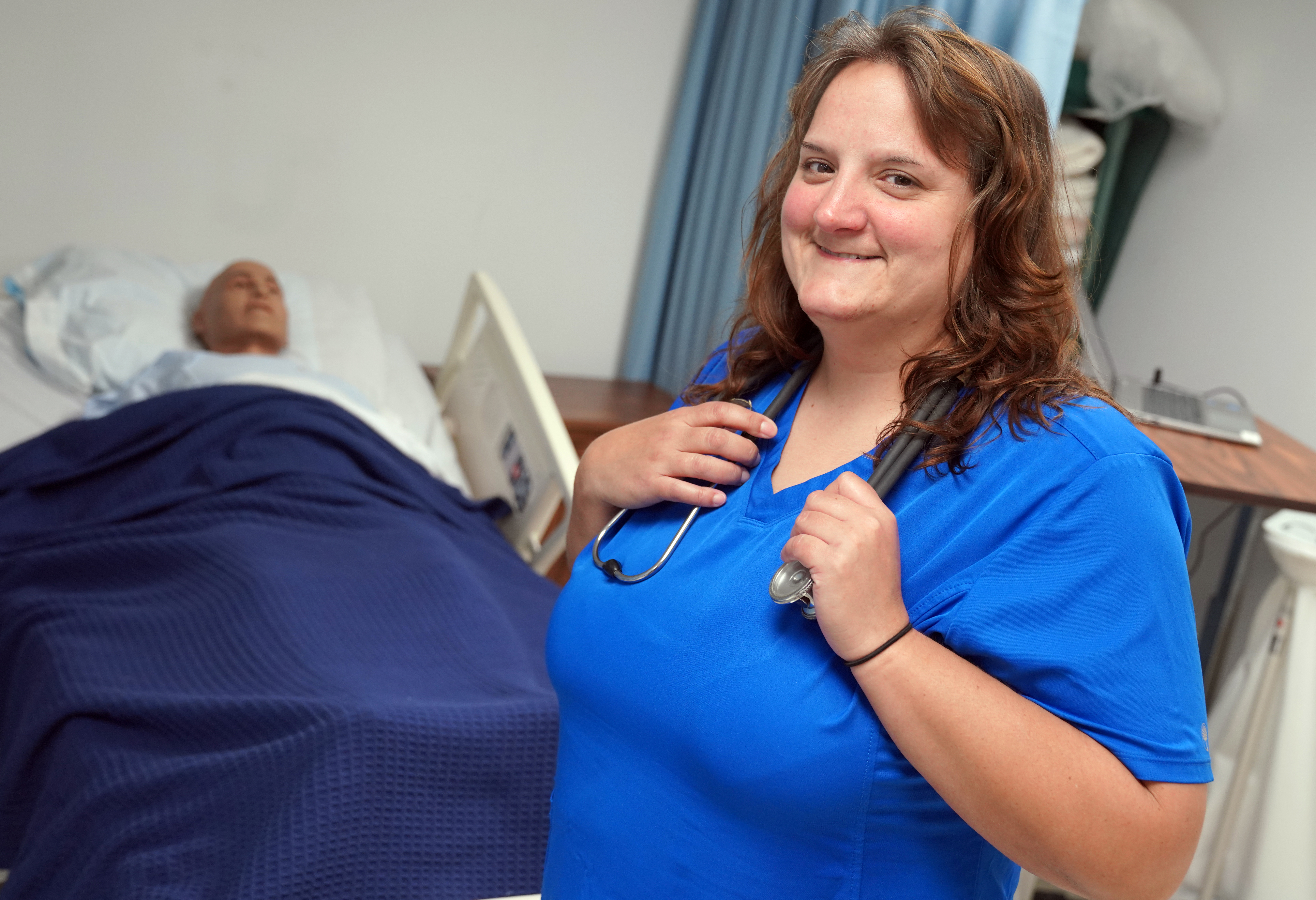 Sarah VanBrooker in Carthage practical nursing lab