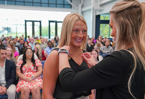 Nursing pinning ceremony.