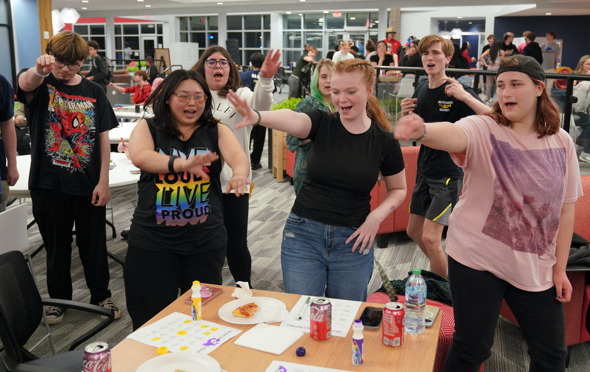 Students dancing at lock-in