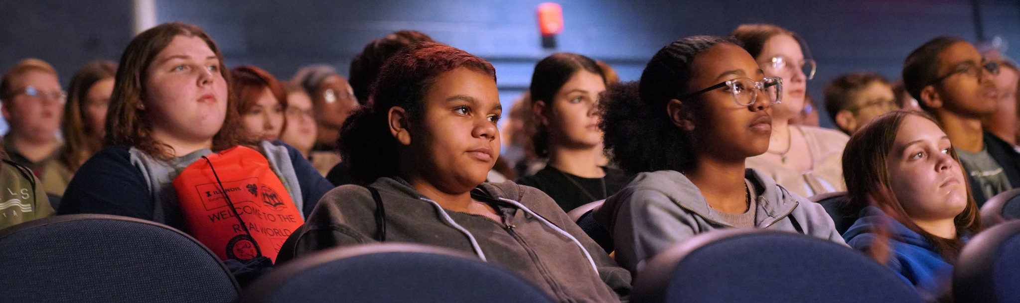 students in theater.