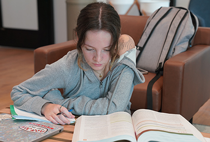 student doing homework.