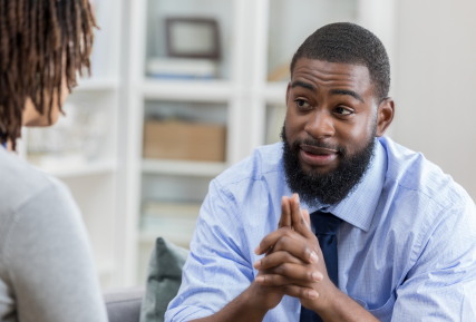 Man advising a student