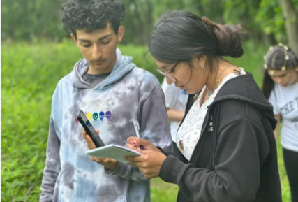 Two students outside