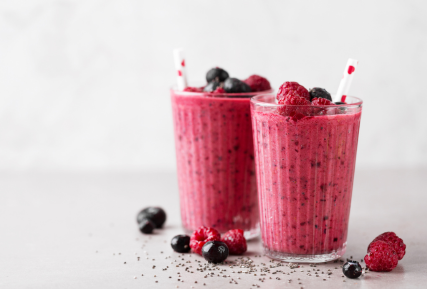 two berry smoothies