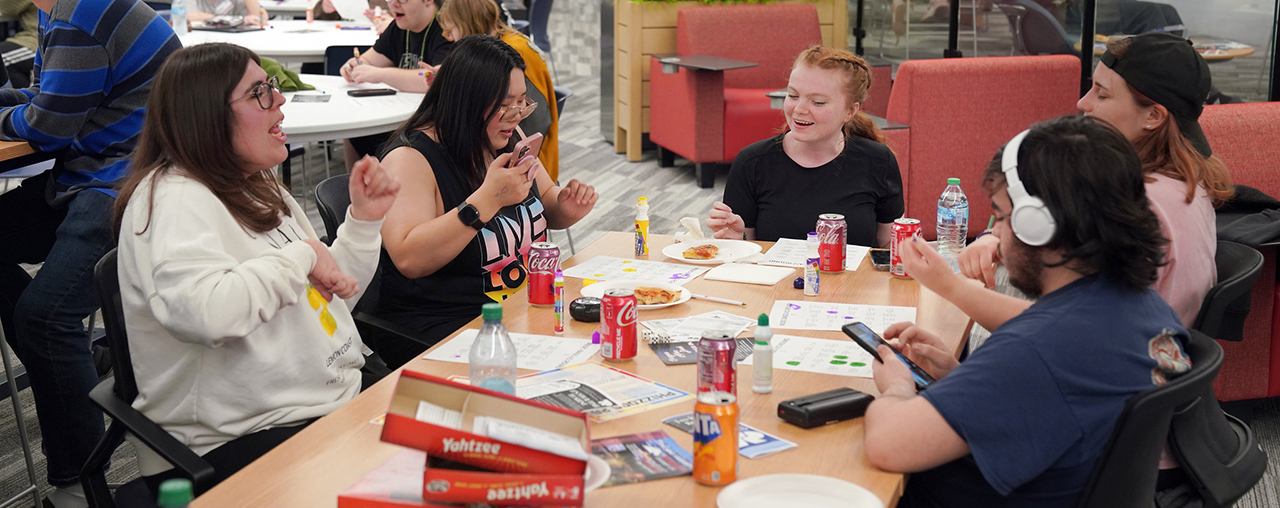 group of students playing bingo.